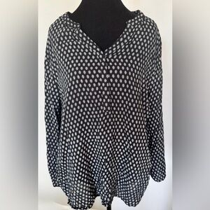 Georgio Saint Angelo Womens Blouse Black White - L